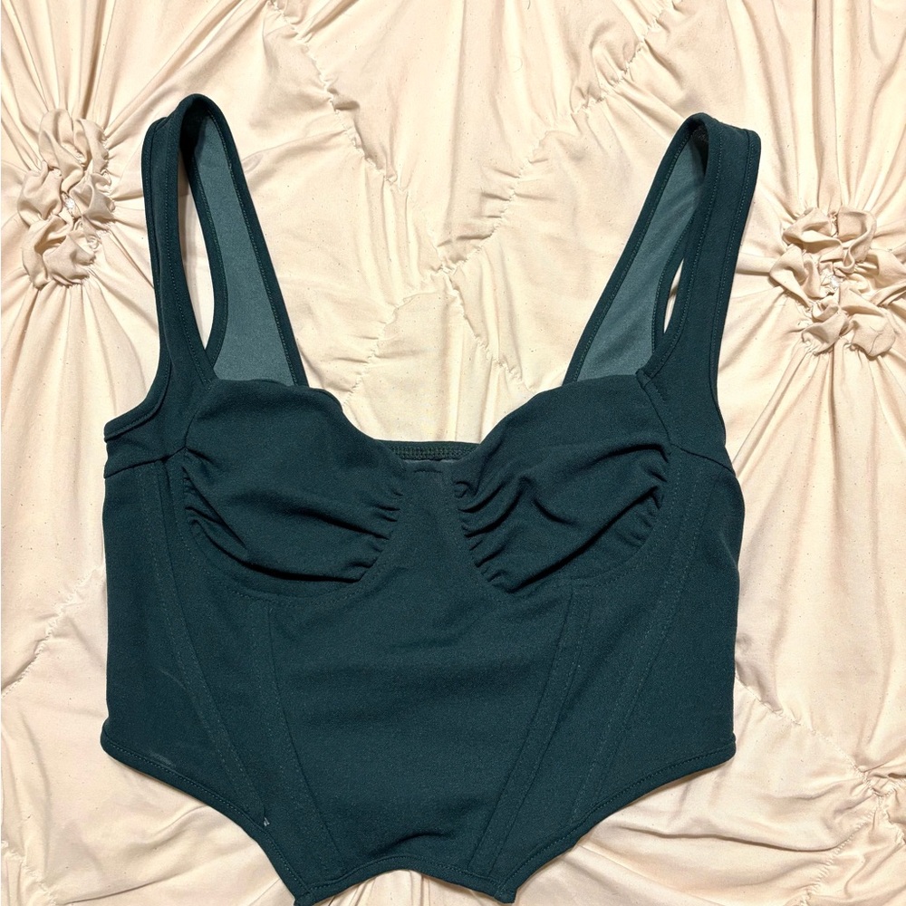 Chic Dark Green Women's Crop Top